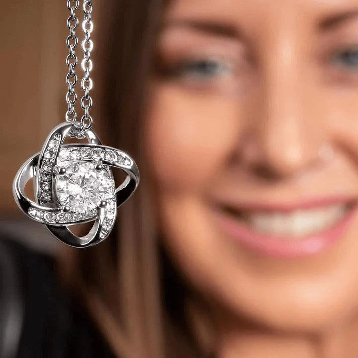 Personalized To My Bonus Daughter Necklace Love Knot Silver Necklace Bonus Daughter Gifts From Dad Personalized To My Bonus Daughter Necklace Love Knot Silver Necklace Bonus Daughter Gifts From Dad