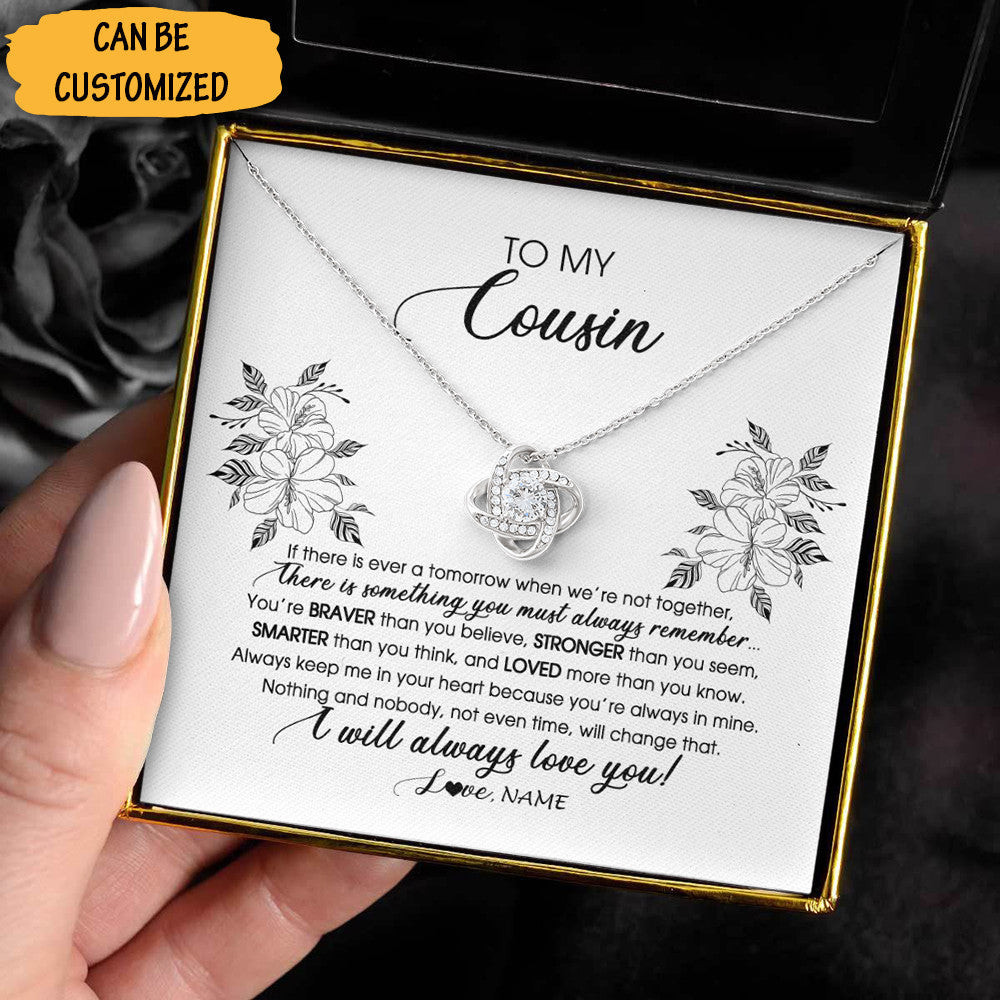 Personalized To My Cousin Necklace Love Knot Silver Necklace Christmas Gifts For Cousins Sister Personalized To My Cousin Necklace Love Knot Silver Necklace Christmas Gifts For Cousins Sister