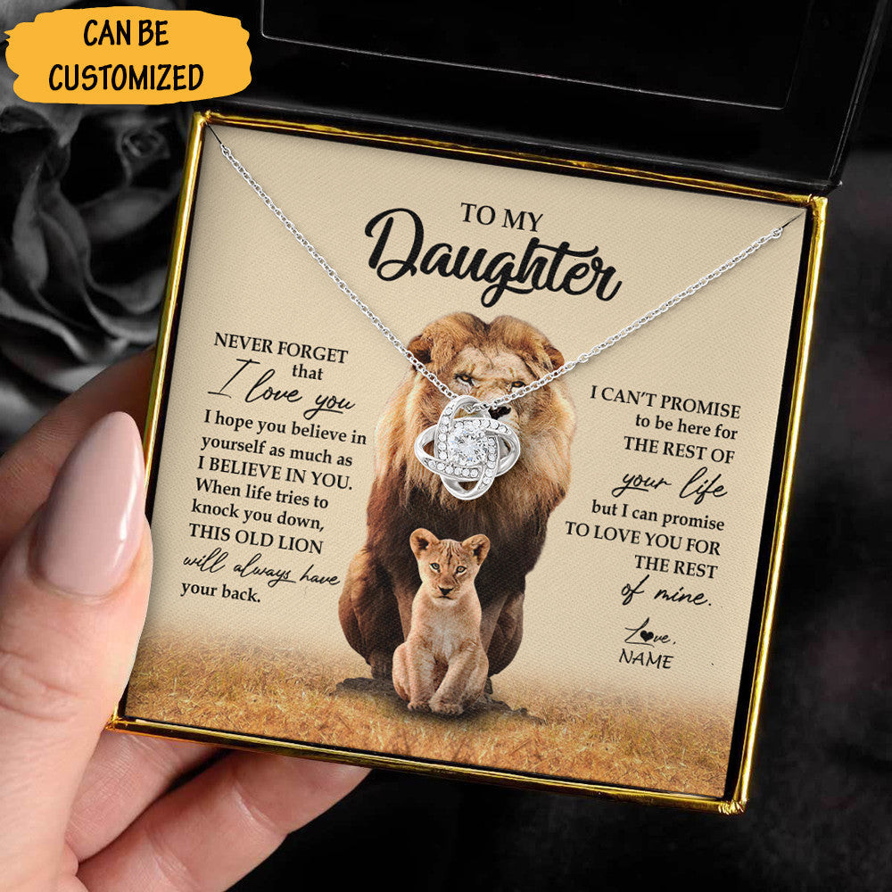 Personalized To My Daughter Love Knot Necklace Love Dad Lion Daughter Never Forget That I Love You Necklace Gifts Personalized To My Daughter Love Knot Necklace Love Dad Lion Daughter Never Forget That I Love You Necklace Gifts