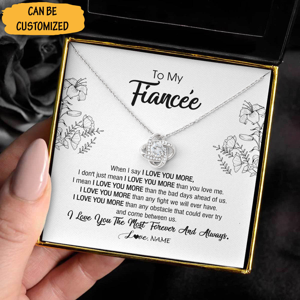 Personalized To My Fiancee Necklace Sterling Silver Love Knot Pendant Necklace Christmas Gifts For Fiancee Personalized To My Fiancee Necklace Sterling Silver Love Knot Pendant Necklace Christmas Gifts For Fiancee
