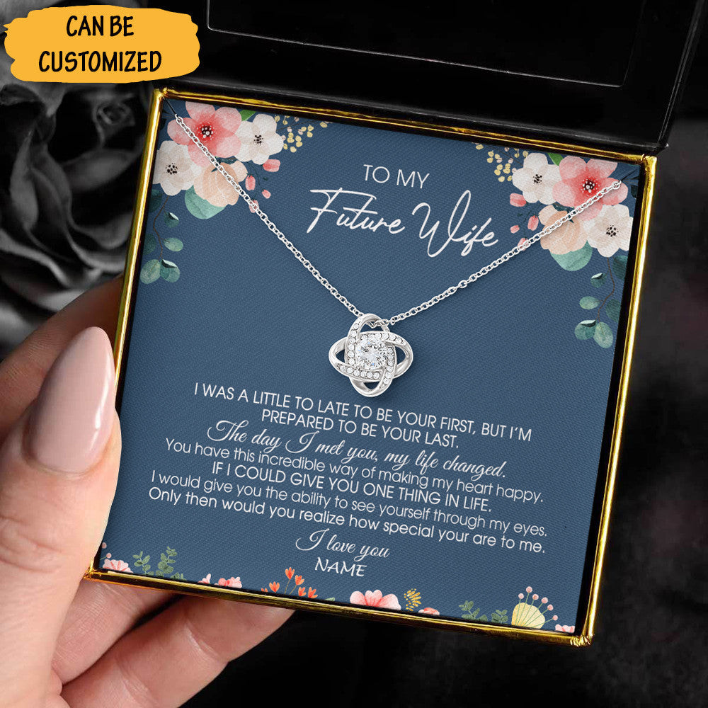 Personalized To My Future Wife Love Knot Necklace Sterling Silver Love Knot Pendant Christmas Gifts For Future Wife Personalized To My Future Wife Love Knot Necklace Sterling Silver Love Knot Pendant Christmas Gifts For Future Wife