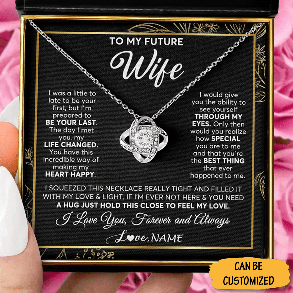 Personalized To My Future Wife Necklace Love Knot Silver Necklace Best Gift For Future Wife Christmas Personalized To My Future Wife Necklace Love Knot Silver Necklace Best Gift For Future Wife Christmas