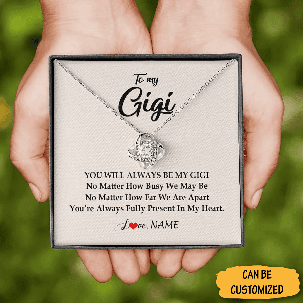 Personalized To My Gigi Necklace Silver Love Knot Necklace Jewellery Best Gigi Birthday Gifts