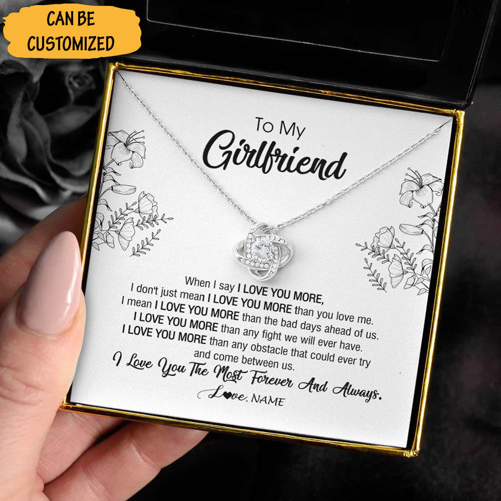 Personalized To My Girlfriend Love Knot Necklace I Love You Forever And Always necklace Christmas Gifts For Girlfriend Personalized To My Girlfriend Love Knot Necklace I Love You Forever And Always necklace Christmas Gifts For Girlfriend