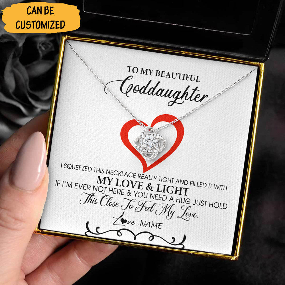 Personalized To My Goddaughter Necklace Love Knot Necklace Goddaughter Goddaughter Jewelry Box Gifts