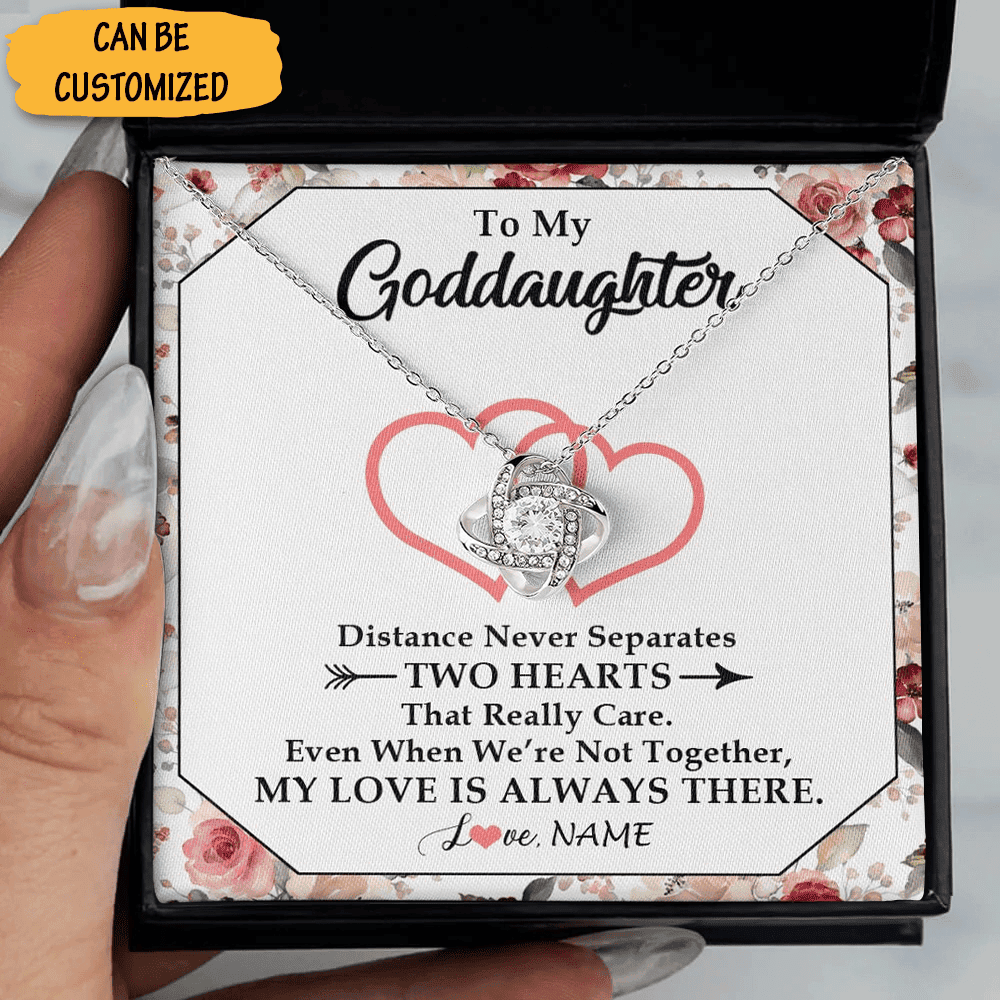 Personalized To My Goddaughter Necklace Silver Love Knot Necklace Goddaughter Communion Gifts Personalized To My Goddaughter Necklace Silver Love Knot Necklace Goddaughter Communion Gifts