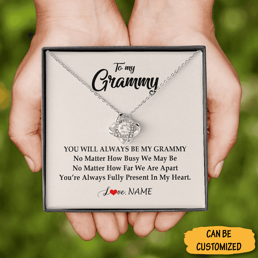 Personalized To My Grammy Necklace Silver Love Knot Necklace Jewellery Box Grammy Birthday Gifts Personalized To My Grammy Necklace Silver Love Knot Necklace Jewellery Box Grammy Birthday Gifts