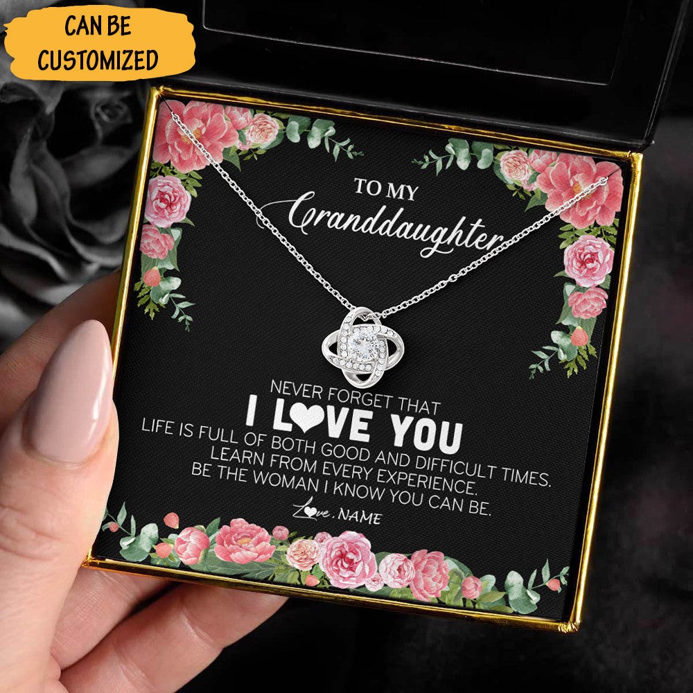 Personalized To My Granddaughter Love Knot Necklace From Grandpa To Granddaughter Necklace Box For Gift