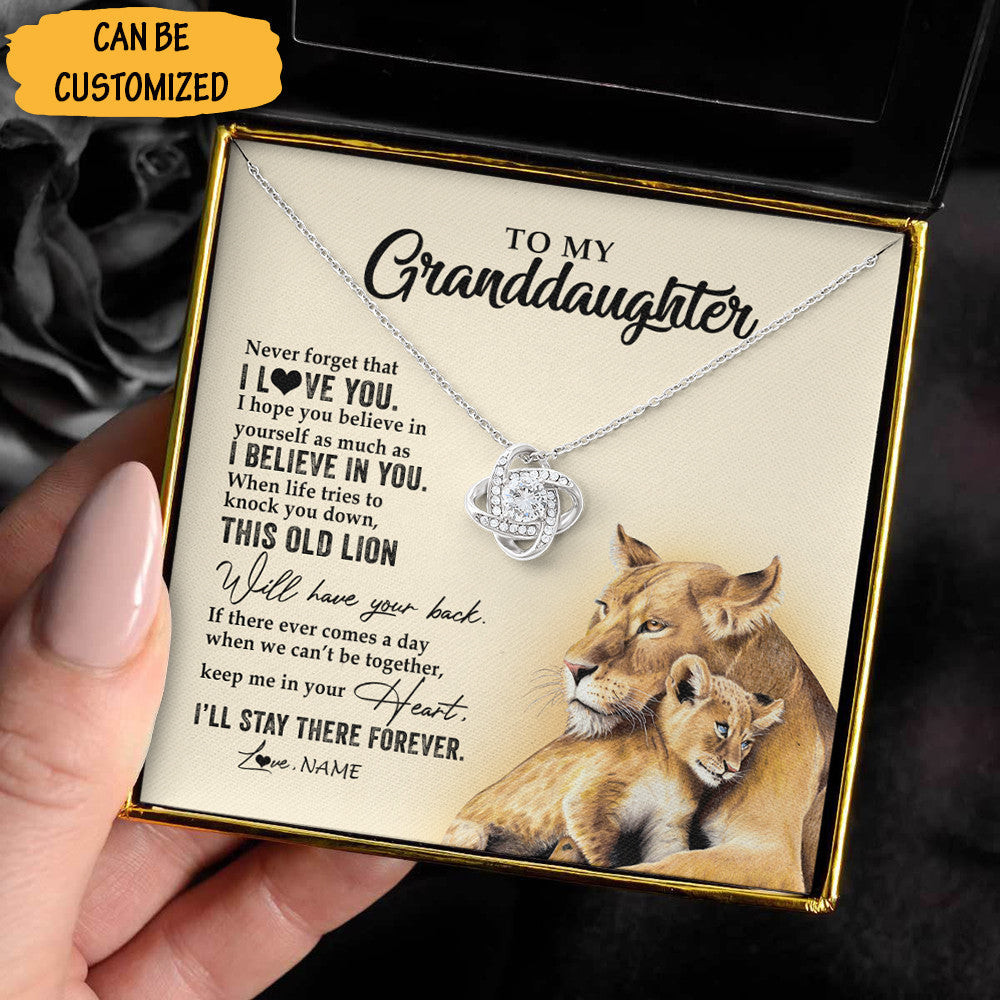 Personalized To My Granddaughter Love Knot Necklace Lion Granddaughter Necklace Jewellery Gifts From Grandpa