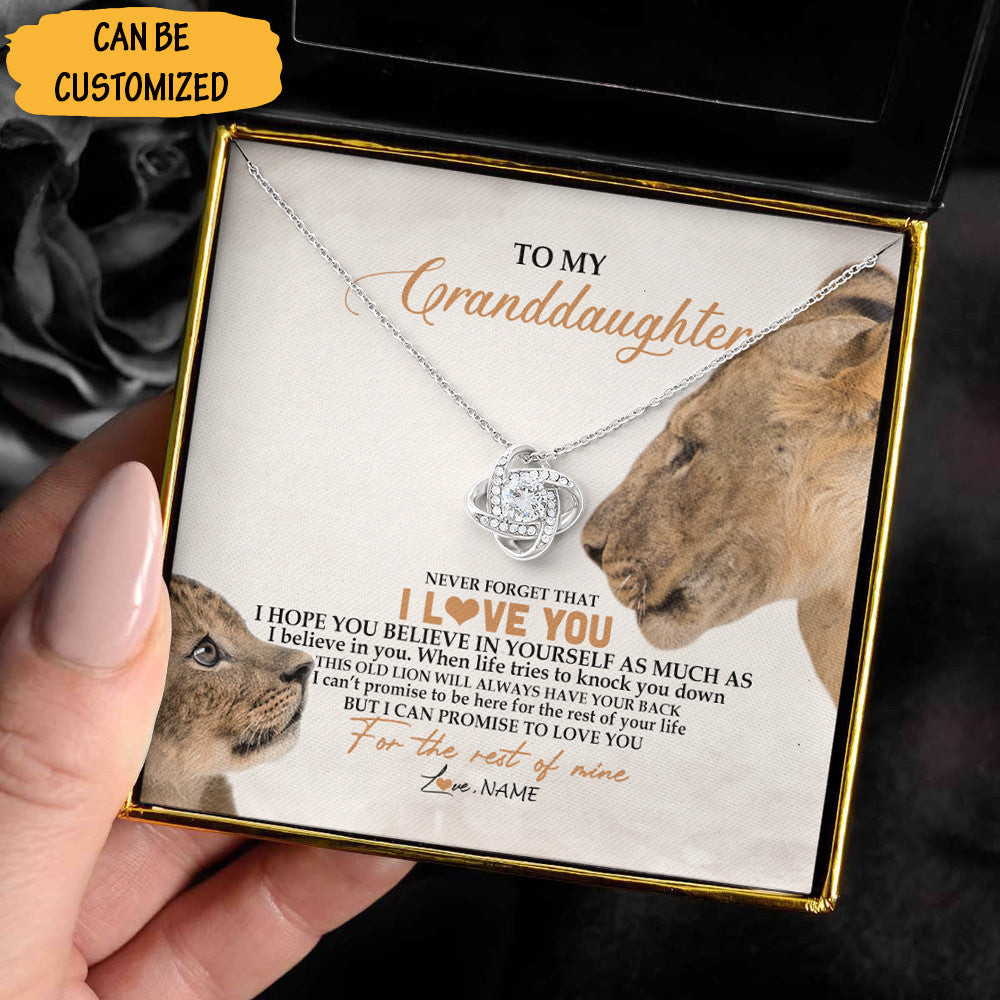 Personalized To My Granddaughter Love Knot Necklace Lion To My Granddaughter Necklace From Grandpa Gifts Personalized To My Granddaughter Love Knot Necklace Lion To My Granddaughter Necklace From Grandpa Gifts