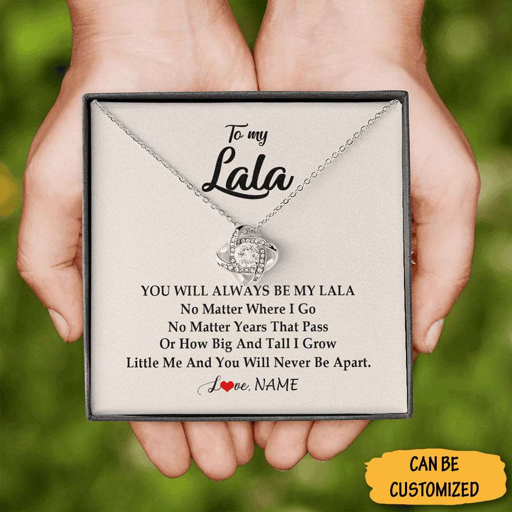 Personalized To My Lala Necklace Sterling Silver Love Knot Necklace Family Christmas Gifts For Lala Personalized To My Lala Necklace Sterling Silver Love Knot Necklace Family Christmas Gifts For Lala