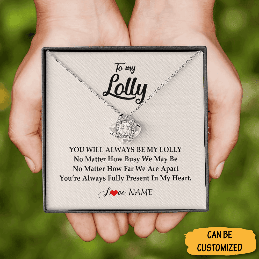 Personalized To My Lolly Necklace From Grandkids Love Knot Necklace Jewellery Christmas Gifts For Lolly