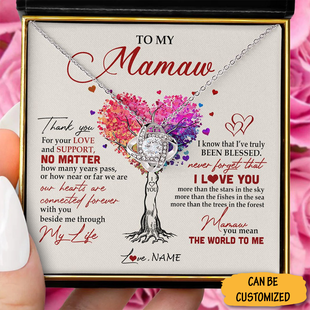 Personalized To My Mamaw Necklace From Grandkids Never Forget That I Love You You Mean The World Mamaw Birthday Mothers Day Jewelry Customized Gift Box Message Card 7992