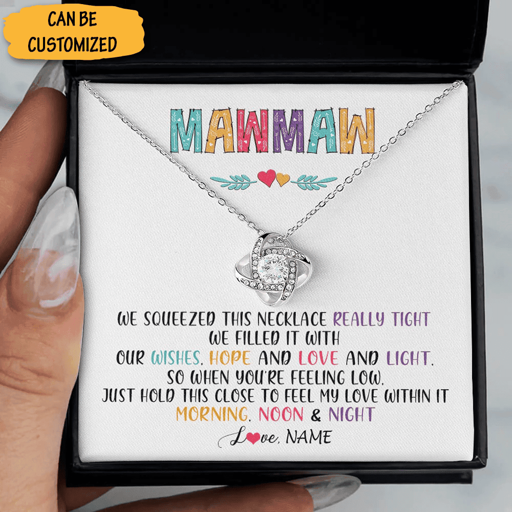Personalized To My Memaw Necklace Love Knot Necklace Pendant Jewelry For Best Memaw Ever