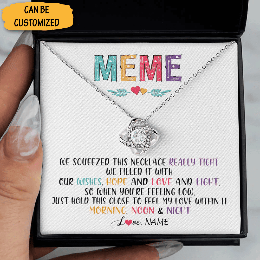Personalized To My Meme Necklace Love Knot Necklace French Meme Grandmother Christmas Gifts Personalized To My Meme Necklace Love Knot Necklace French Meme Grandmother Christmas Gifts