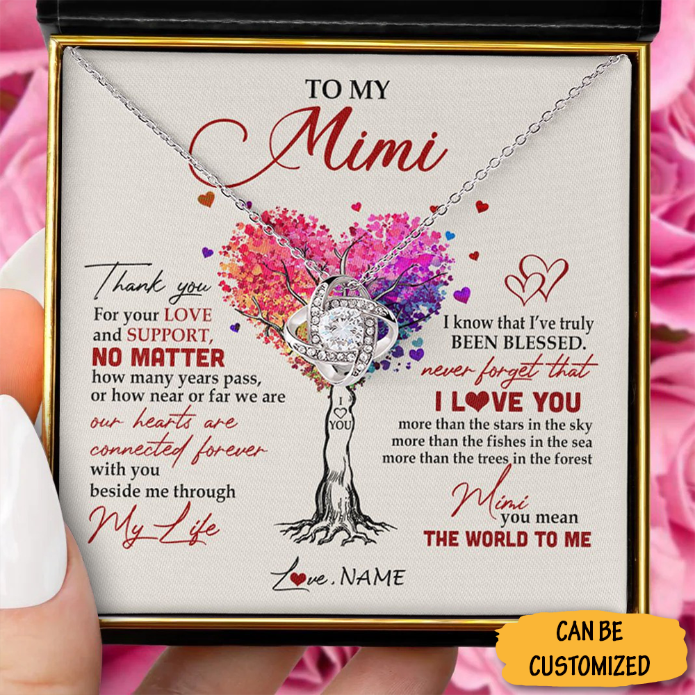 Personalized To My Mimi Necklace Love Knot Necklace With Meaningful Messages Best Mimi Christmas Gifts Personalized To My Mimi Necklace Love Knot Necklace With Meaningful Messages Best Mimi Christmas Gifts