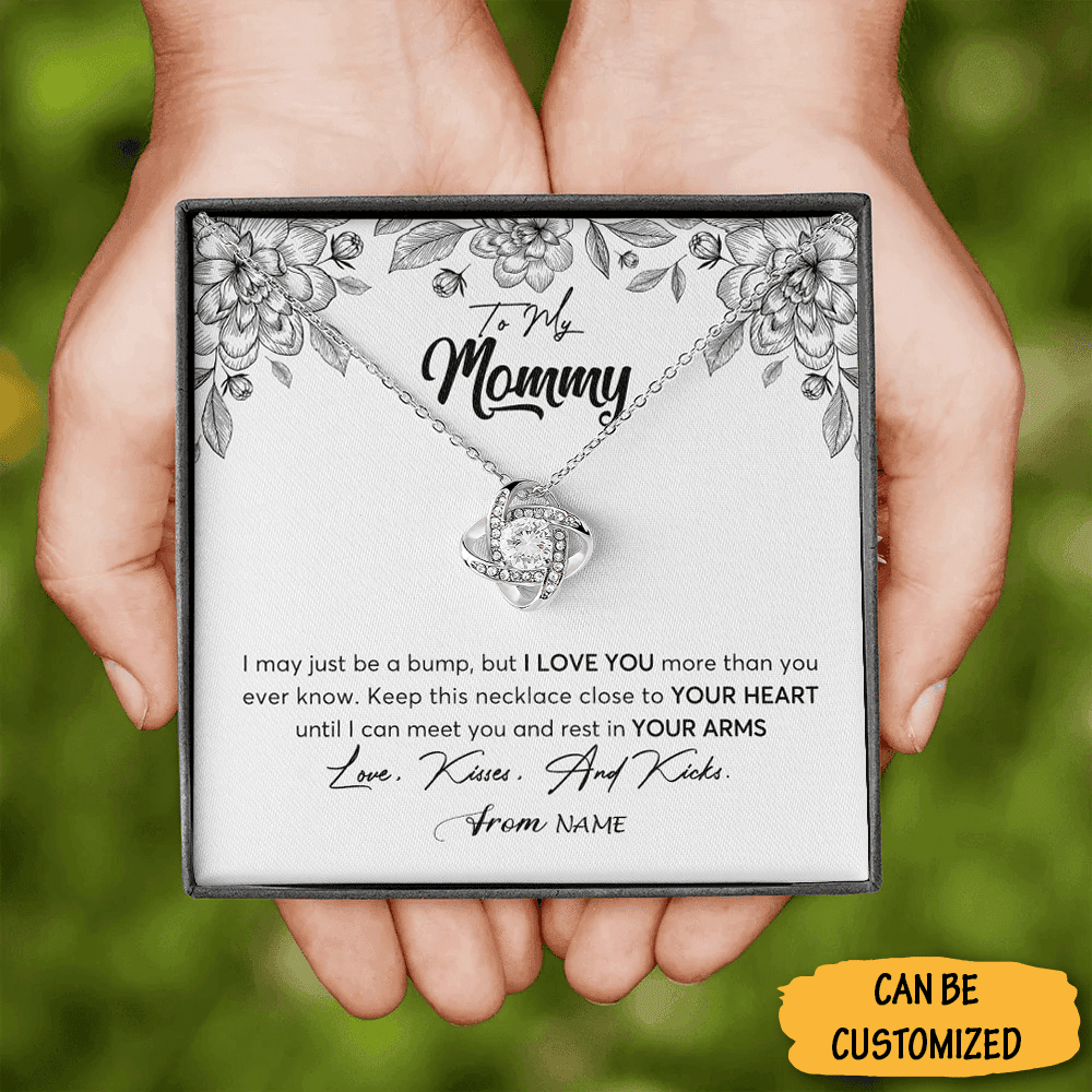 Personalized To My Mommy Love Knot Necklace I May Just Be A Bump Expecting Mom Necklace Gifts For Her Personalized To My Mommy Love Knot Necklace I May Just Be A Bump Expecting Mom Necklace Gifts For Her