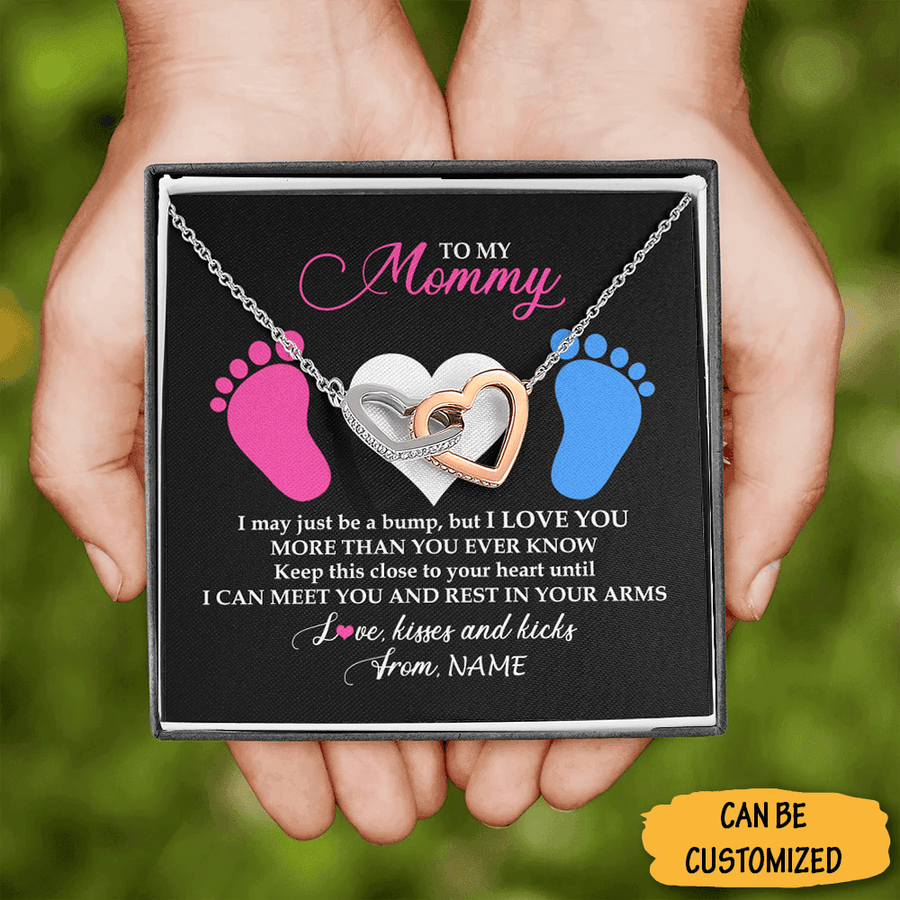 Personalized To My Mommy Love Knot Necklace I May Just Be A Bump First Time Mom Necklace For Pregnant Wife Personalized To My Mommy Love Knot Necklace I May Just Be A Bump First Time Mom Necklace For Pregnant Wife