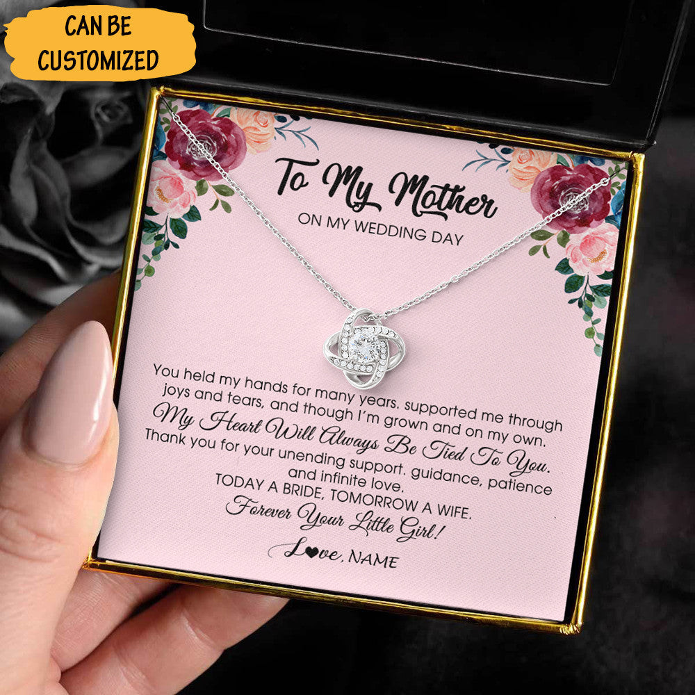 Personalized To My Mother On My Wedding Necklace Sterling Silver Love Knot Necklace Gifts For Mom On Wedding Day Personalized To My Mother On My Wedding Necklace Sterling Silver Love Knot Necklace Gifts For Mom On Wedding Day