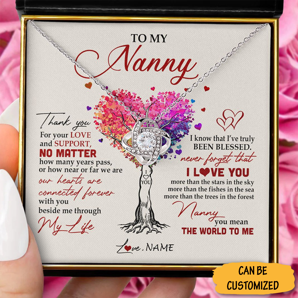 Personalized To My Nanny Necklace Sterling Silver Love Knot Necklace Best Nanny Birthday Gifts Personalized To My Nanny Necklace Sterling Silver Love Knot Necklace Best Nanny Birthday Gifts