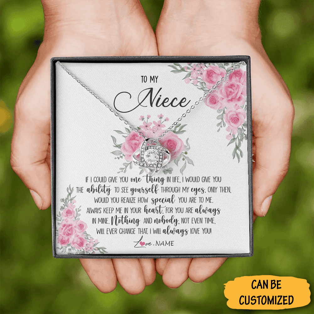 Personalized To My Niece Love Knot Necklace Silver Will Always Love You Necklace Meaningful Gifts Personalized To My Niece Love Knot Necklace Silver Will Always Love You Necklace Meaningful Gifts