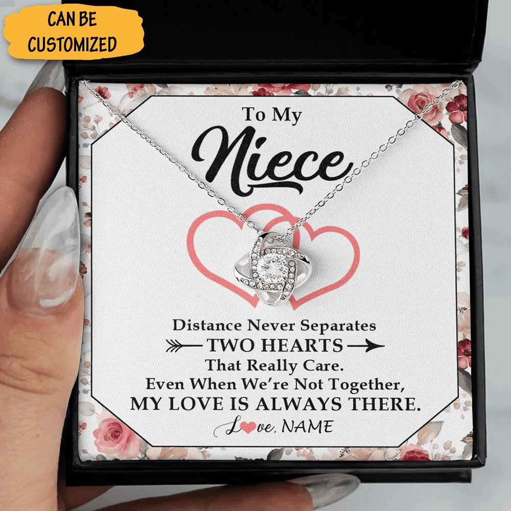 Personalized To My Niece Necklace From Aunt Love Sterling Silver Love Knot Necklace With Message Card Personalized To My Niece Necklace From Aunt Love Sterling Silver Love Knot Necklace With Message Card