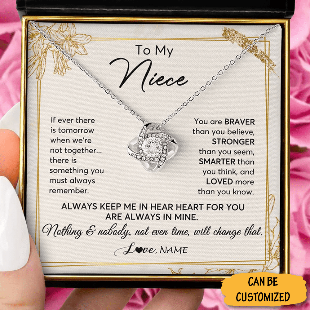 Personalized To My Niece Necklace Sterling Silver Love Knot Necklace Best Christmas Presents For Nieces Personalized To My Niece Necklace Sterling Silver Love Knot Necklace Best Christmas Presents For Nieces