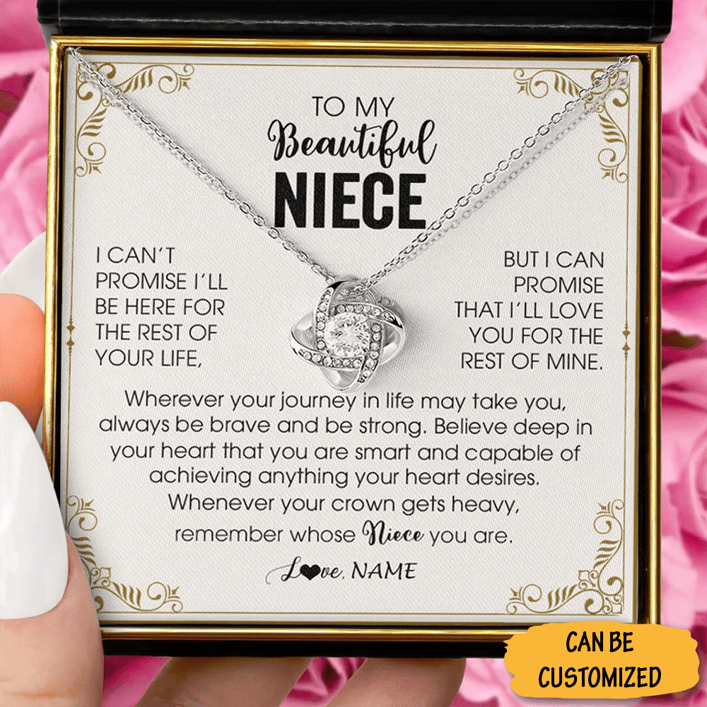 Personalized To My Niece Necklace Sterling Silver Love Knot Pendant Necklace Box For Gift Birthday Ideas Personalized To My Niece Necklace Sterling Silver Love Knot Pendant Necklace Box For Gift Birthday Ideas