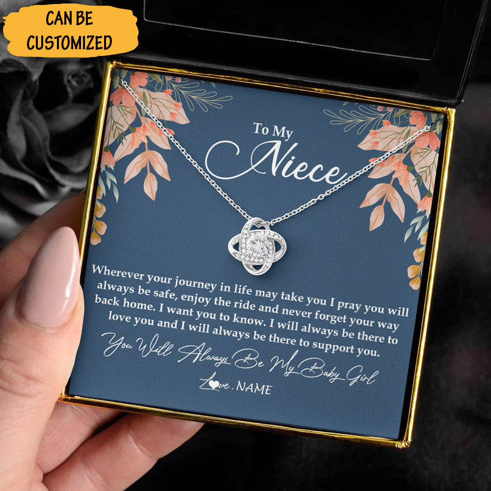 Personalized To My Niece Necklace Sterling Silver Love Knot Pendant Necklace Special Niece Gifts Personalized To My Niece Necklace Sterling Silver Love Knot Pendant Necklace Special Niece Gifts