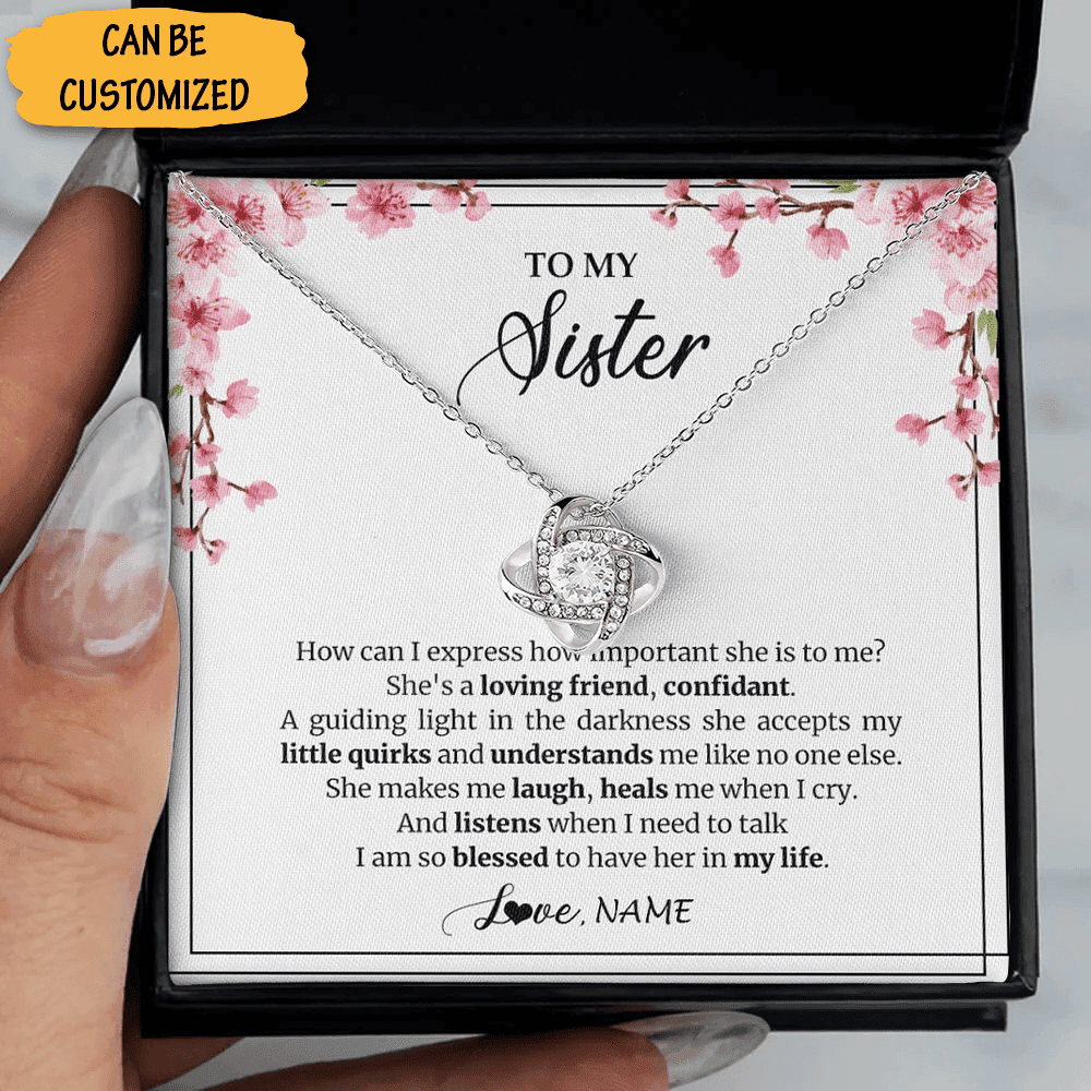 Personalized To My Sister Love Knot Necklace Message Jewelry Necklaces With Meaningful Messages Personalized To My Sister Love Knot Necklace Message Jewelry Necklaces With Meaningful Messages
