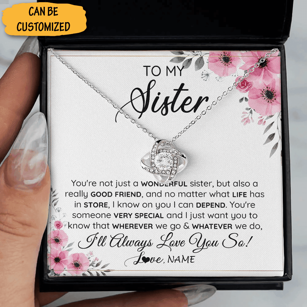 Personalized To My Sister Love Knot Necklace With Messages Jewelry Necklaces Sentimental Sister Gifts