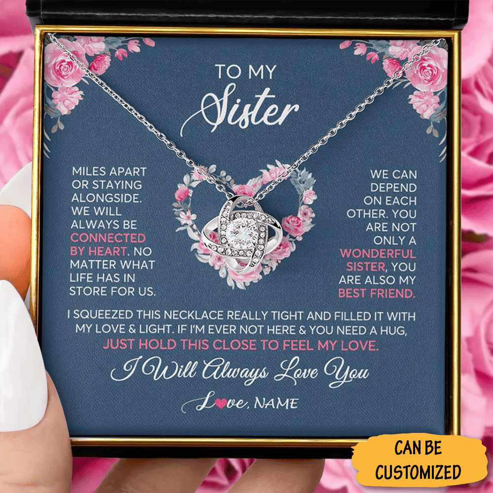 Personalized To My Sister Necklace With Meaningful Messages Love Knot Necklace Best Christmas Gift For Sister Personalized To My Sister Necklace With Meaningful Messages Love Knot Necklace Best Christmas Gift For Sister