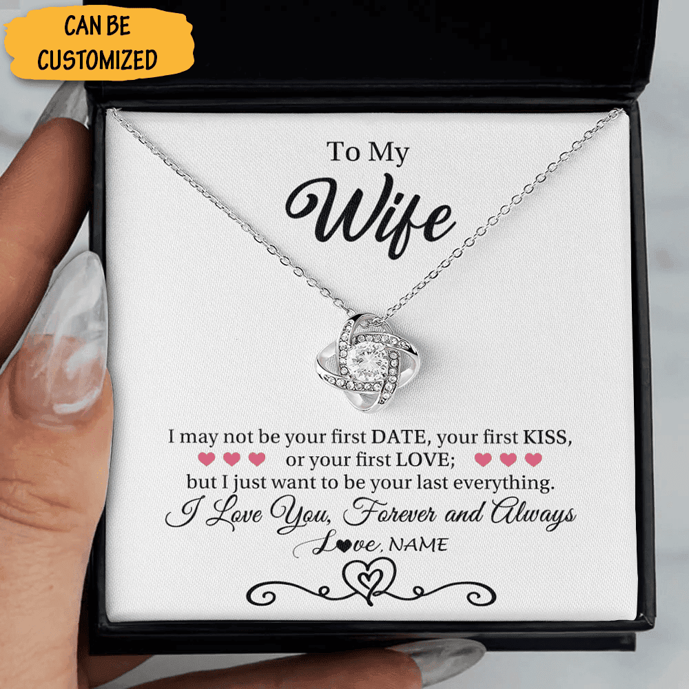 Personalized To My Wife Necklace Sterling Love Knot Silver Necklace Best Christmas Gift To Wife 2024 Personalized To My Wife Necklace Sterling Love Knot Silver Necklace Best Christmas Gift To Wife 2024