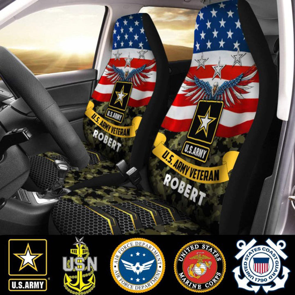 Personalized US Army Veteran Car Seat Covers Camo American Eagle Military Seat Covers Car Decor Personalized US Army Veteran Car Seat Covers Camo American Eagle Military Seat Covers Car Decor