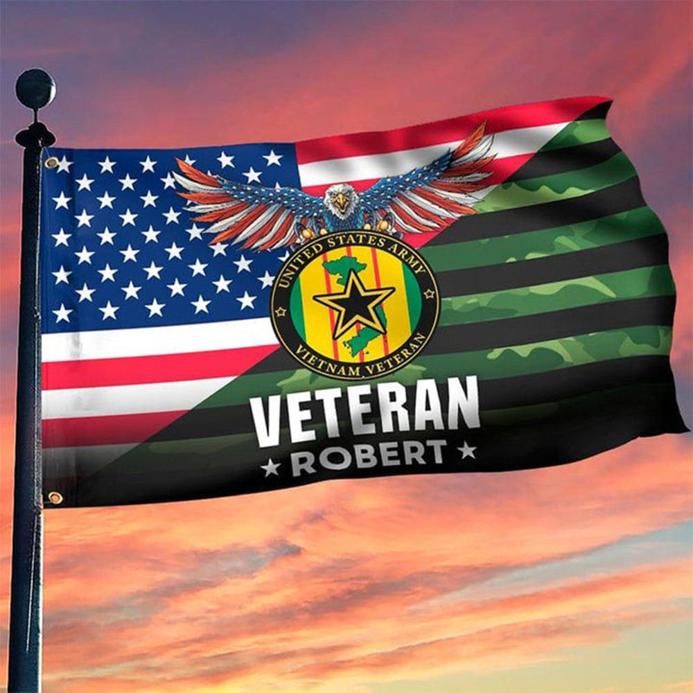 Personalized US Army Vietnam Veteran Flag Eagle Camo And USA Flag Gifts For Vietnam Veterans Personalized US Army Vietnam Veteran Flag Eagle Camo And USA Flag Gifts For Vietnam Veterans