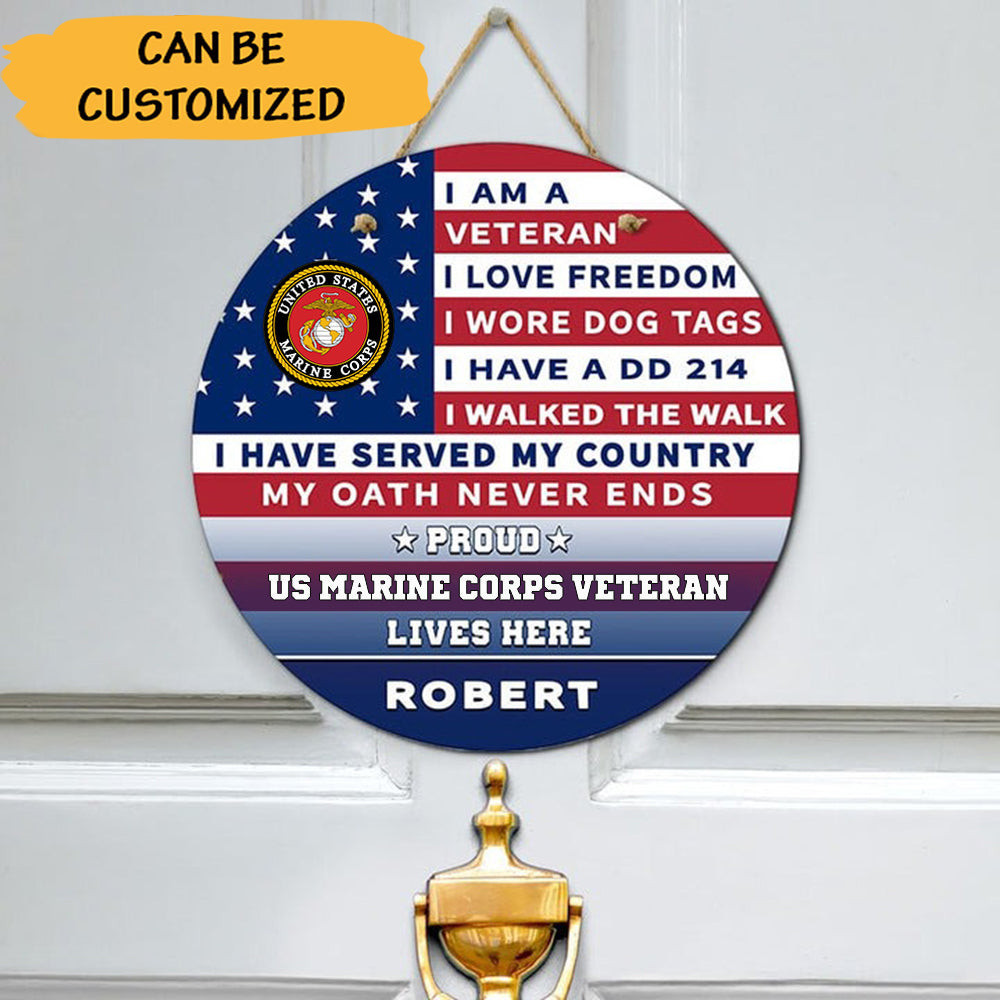 Personalized US Marine Corps Veteran Door Sign USA Flag Patriotic USMC Veteran Gifts Personalized US Marine Corps Veteran Door Sign USA Flag Patriotic USMC Veteran Gifts