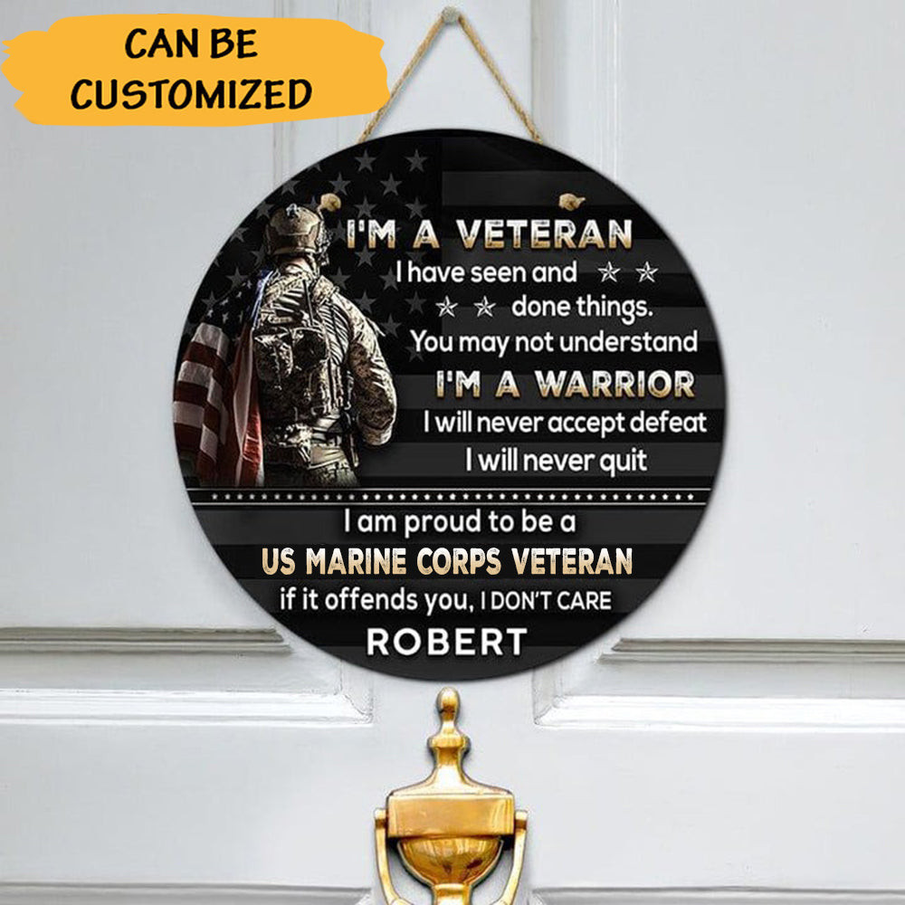 Personalized US Marine Corps Veteran Door Sign USMC Gifts For Marine Veterans Personalized US Marine Corps Veteran Door Sign USMC Gifts For Marine Veterans