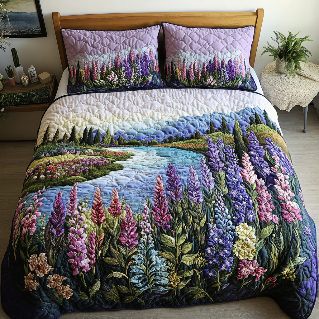 Petal Trail Quilted Bedding Set Duvet Cover Merch Flower Lavender Presents Petal Trail Quilted Bedding Set Duvet Cover Merch Flower Lavender Presents