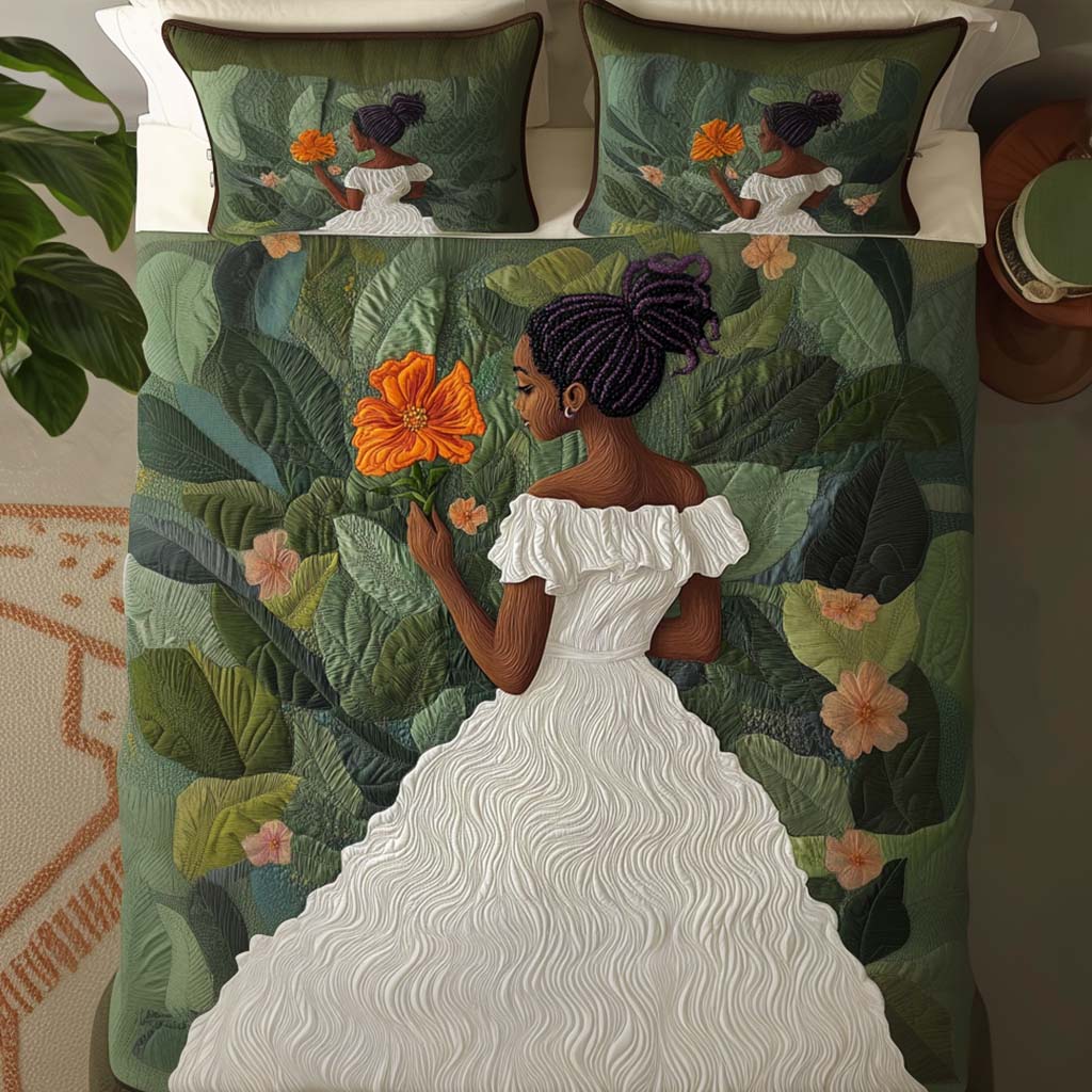Petal Whisper Quilted Bedding Set Duvet Cover Bed Sheet Set African American Heritage Month Gifts Petal Whisper Quilted Bedding Set Duvet Cover Bed Sheet Set African American Heritage Month Gifts