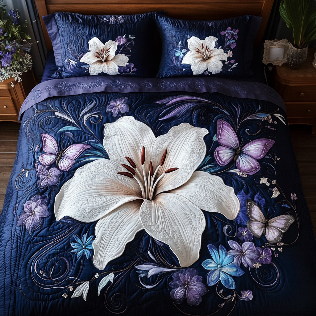 Petal Wings Quilted Bedding Set Duvet Cover Bed Sheet Set Butterfly Gifts For Lady Petal Wings Quilted Bedding Set Duvet Cover Bed Sheet Set Butterfly Gifts For Lady