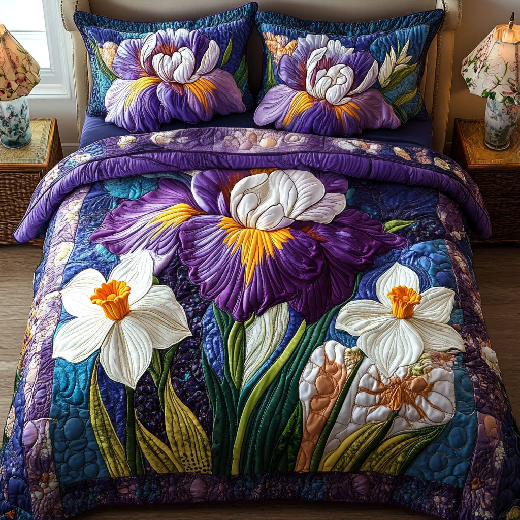 Petals of Light Quilted Bedding Set Duvet Cover Bedspread Presents For Flower Lovers Petals of Light Quilted Bedding Set Duvet Cover Bedspread Presents For Flower Lovers