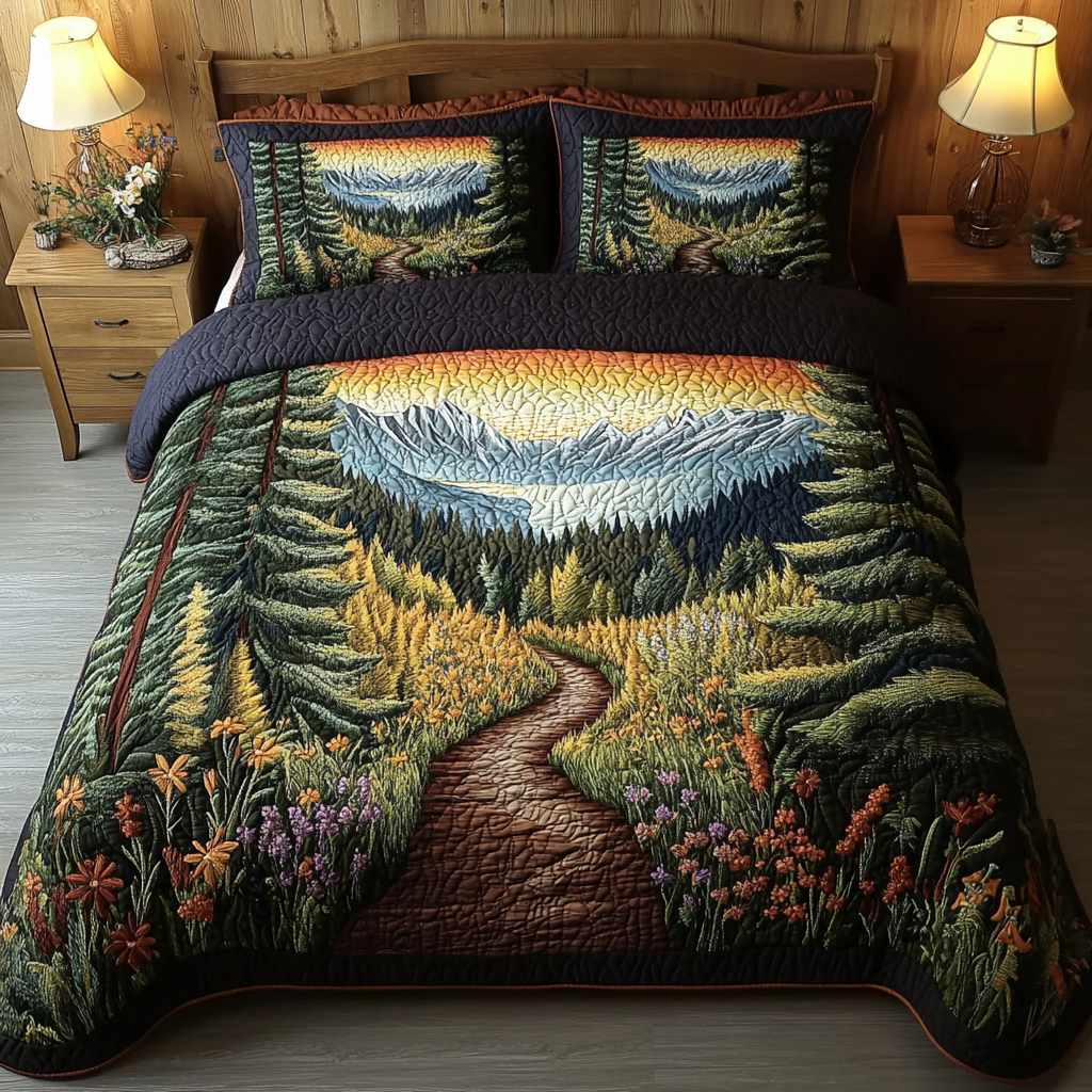 Pine Escape Quilted Bedding Set Duvet Cover Bed Sheet Set Gifts For Forest Lovers Pine Escape Quilted Bedding Set Duvet Cover Bed Sheet Set Gifts For Forest Lovers