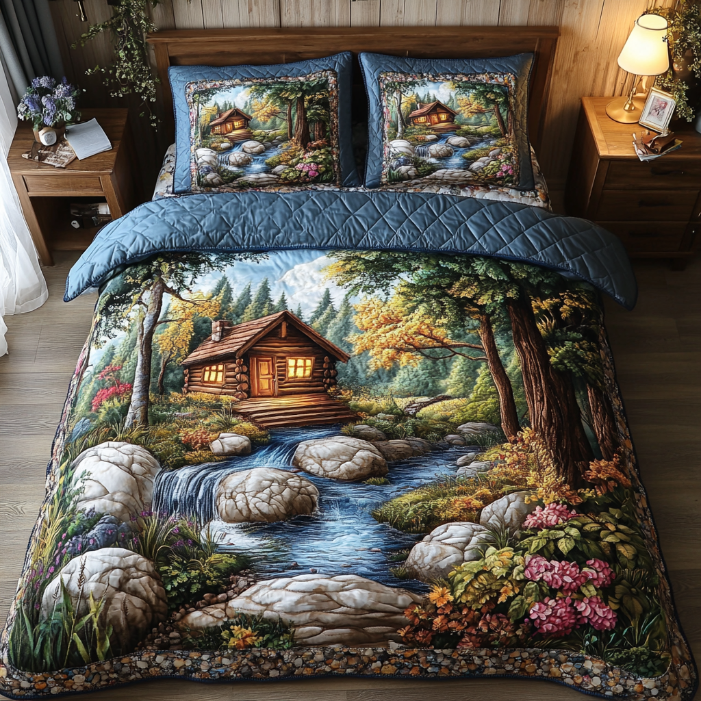 Pine Path Quilted Bedding Set Duvet Cover Bed Sheet Set Forest Gift Shop Pine Path Quilted Bedding Set Duvet Cover Bed Sheet Set Forest Gift Shop