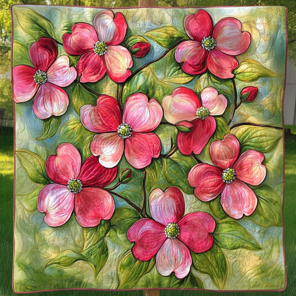 Pink Dogwood Quilted Blanket Sofa Throw Blanket Perfect Gift For Girlfriend Pink Dogwood Quilted Blanket Sofa Throw Blanket Perfect Gift For Girlfriend