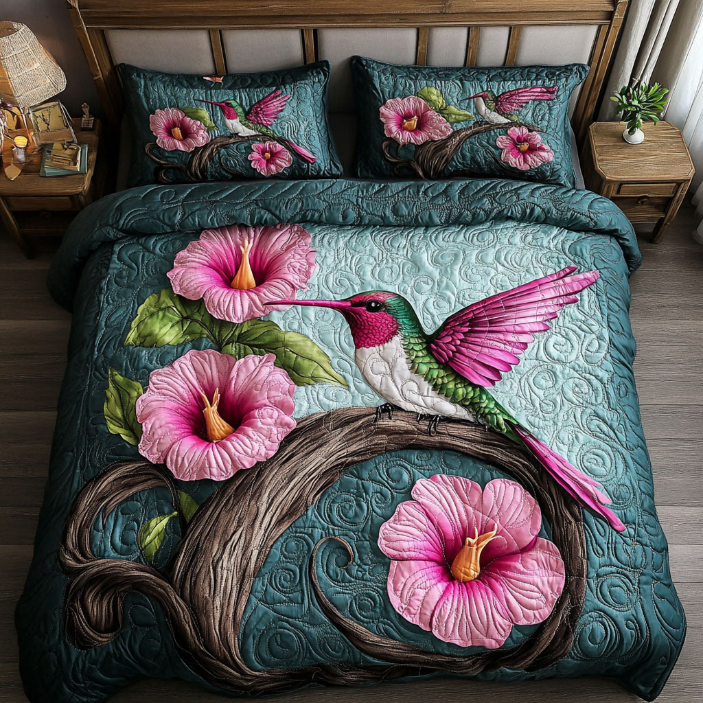 Pink Hummingbird Quilted Bedding Set Duvet Cover Bedspread Best Gifts For Hummingbird Lovers Pink Hummingbird Quilted Bedding Set Duvet Cover Bedspread Best Gifts For Hummingbird Lovers