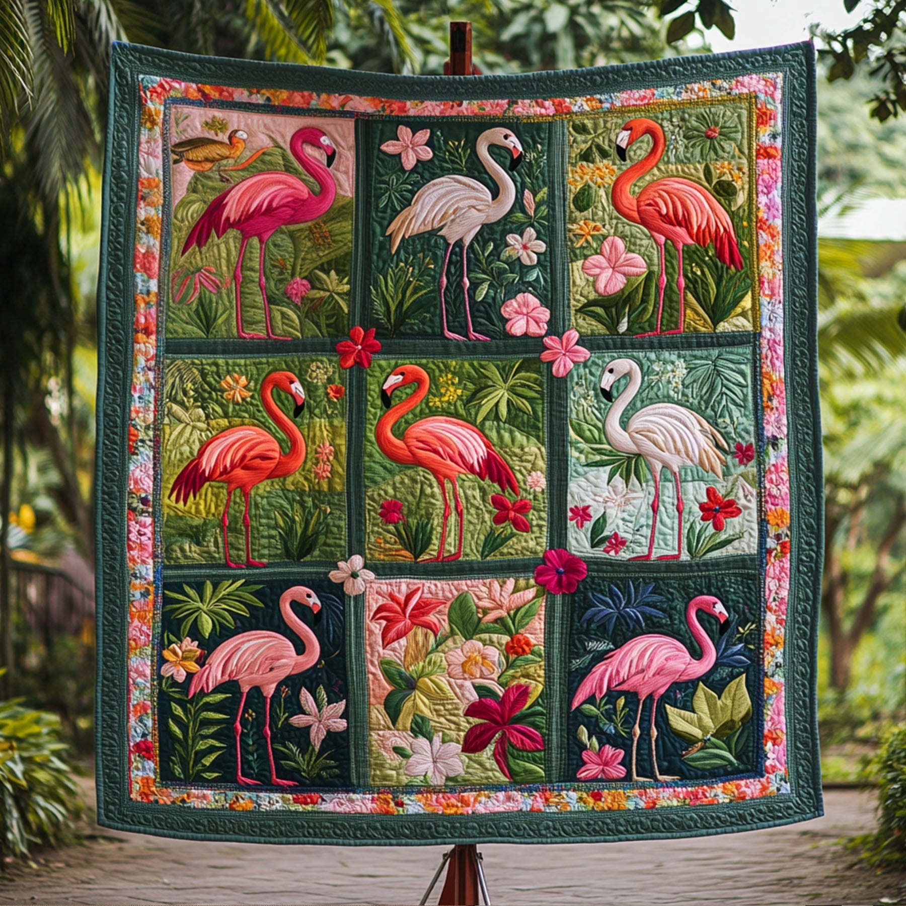 Pink Serenity Quilted Blanket Cute Colorful Blanket Pink Flamingo Gift Ideas Pink Serenity Quilted Blanket Cute Colorful Blanket Pink Flamingo Gift Ideas