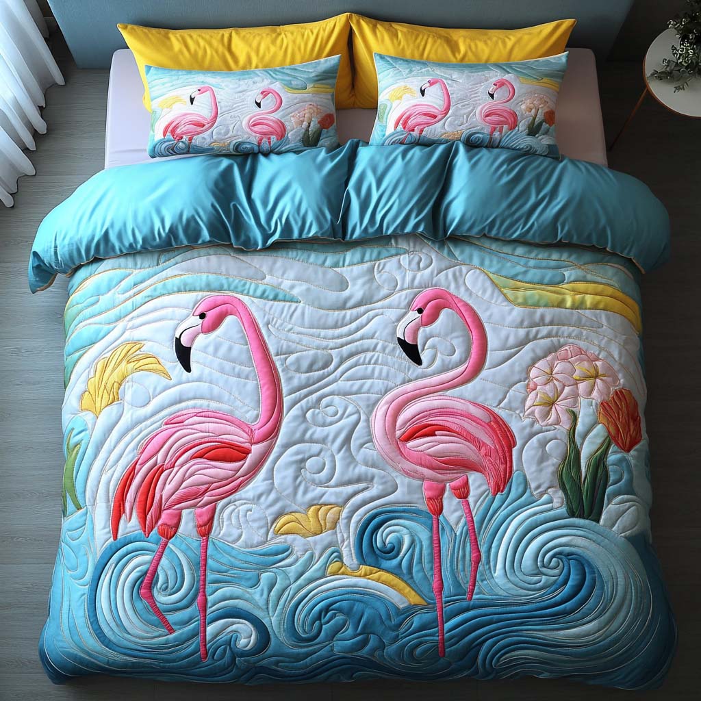 Pink Shenanigans Quilted Bedding Set Duvet Cover Merch Unique Gifts For Flamingo Lovers Pink Shenanigans Quilted Bedding Set Duvet Cover Merch Unique Gifts For Flamingo Lovers