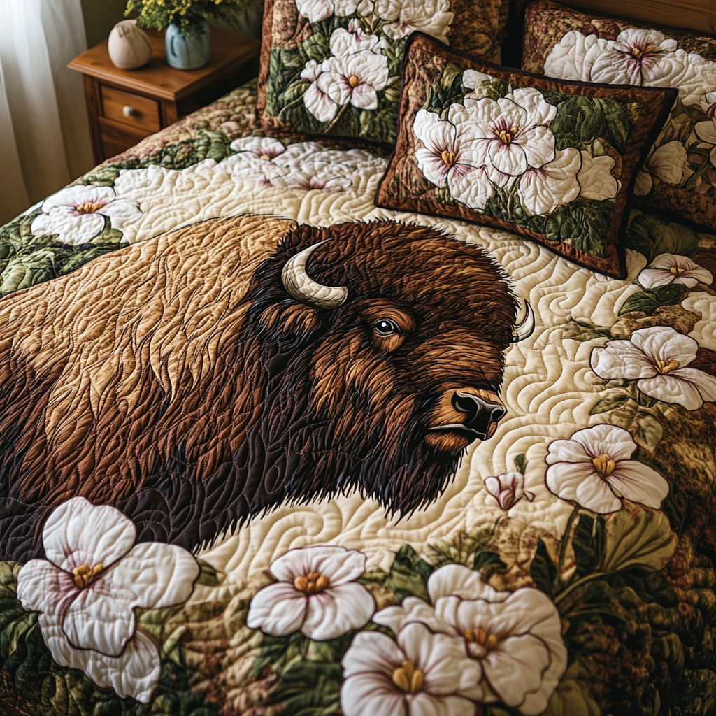 Plains Bison Quilted Bedding Set Duvet Cover Bedspread Unique Gifts For Bison Lovers Plains Bison Quilted Bedding Set Duvet Cover Bedspread Unique Gifts For Bison Lovers