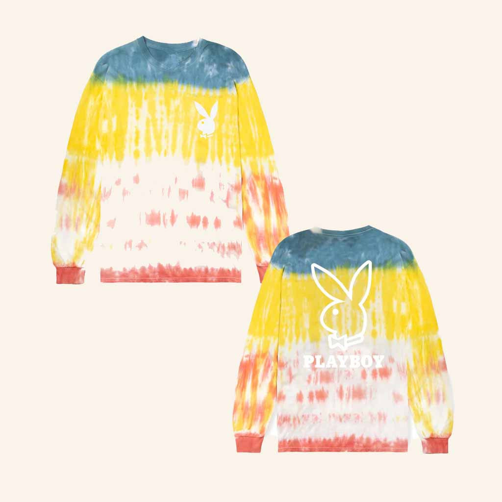 Playboy Merch Bunny Logo Tie Dye Long Sleeve Shirt Good Gifts For Friend