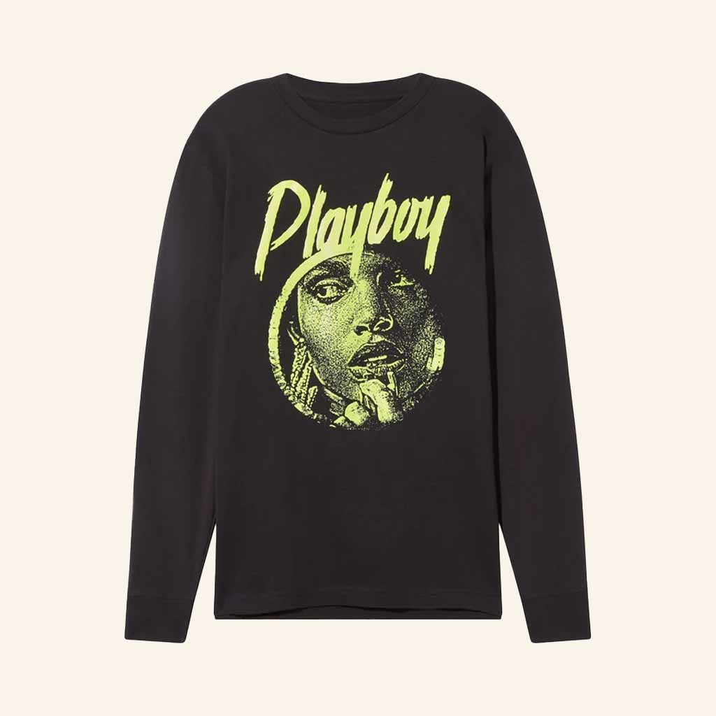 Playboy Merch June 2019 Playmate Yoli Lara Glow in The Dark Long Sleeve Shirt Gifts For Him Playboy Merch June 2019 Playmate Yoli Lara Glow in The Dark Long Sleeve Shirt Gifts For Him
